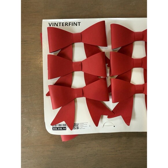 IKEA Tree Ornaments Red Bows Set of 8 Vinterfint 806.046.14 NEW 2025 - Picture 7 of 7